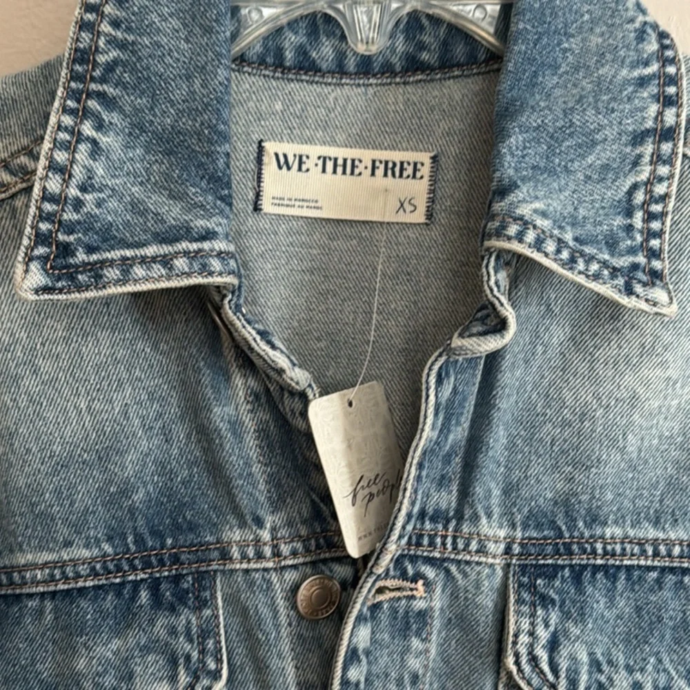 Free People denim jumpsuit shorts. - Picture 4 of 6